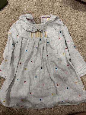 Baby Boden White Dress with Multicolor Polka Dots